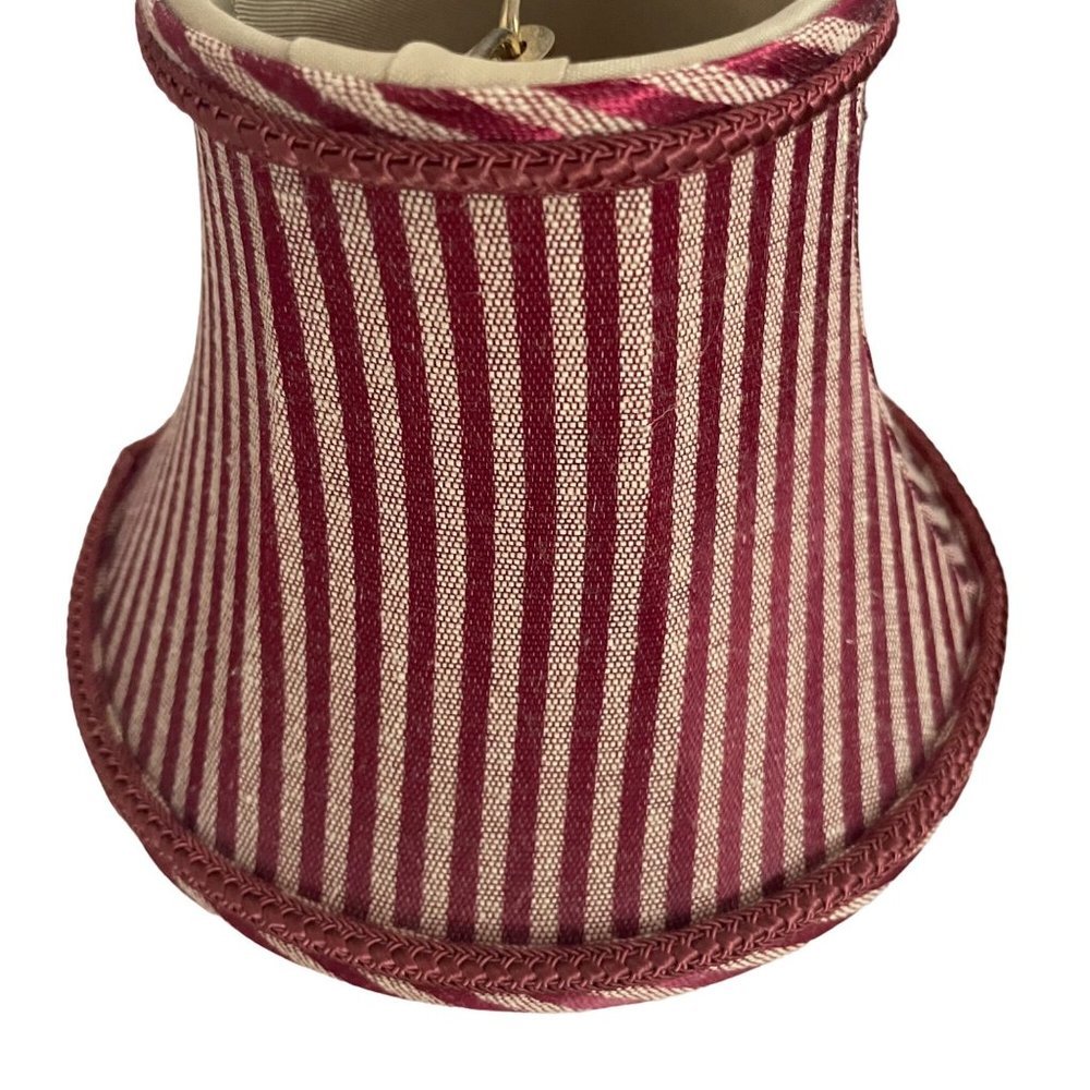 6″ Burgundy Antique Gold Striped Chandelier Lamp Shade 6 Total Vintage style - Picture 4 of 12